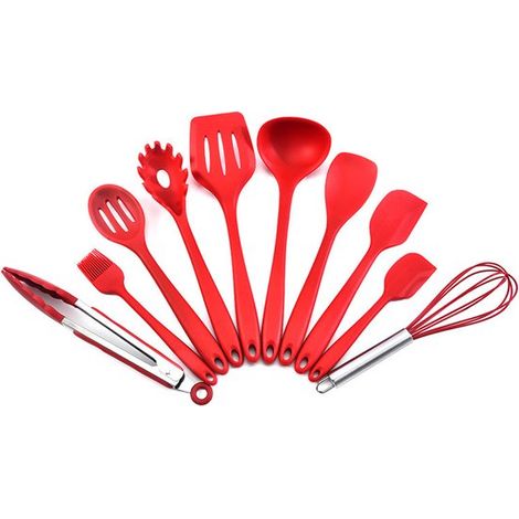 Juego de 10 utensilios de cocina de silicona – Utensilios de cocina resistentes al calor – Aptos para lavavajillas (1/5)