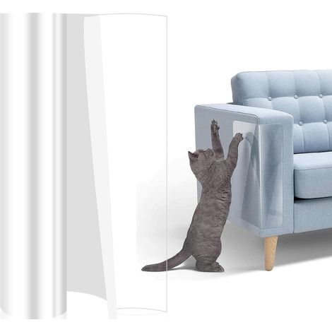 Protection Canapé Chat Anti Griffe, 20cm x 3m Anti Griffe Chat Canapé, Transparent Protege Canape Griffe， Adhesif Autocollant Anti Chien pour Meubles Porte Mur Canapé (1/5)