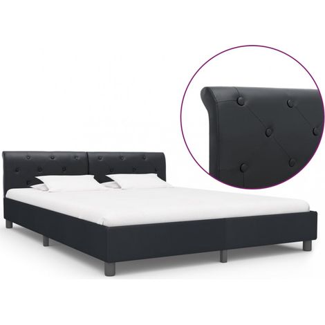 Bettgestell Schwarz Kunstleder 160 × 200 cm vidaXL (1/5)