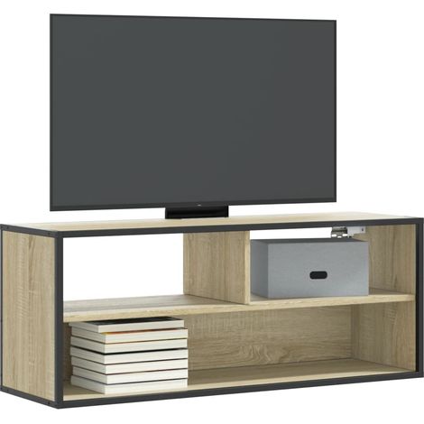 TV-Schrank Sonoma-Eiche 100x31x39,5 cm Holzwerkstoff und Metall