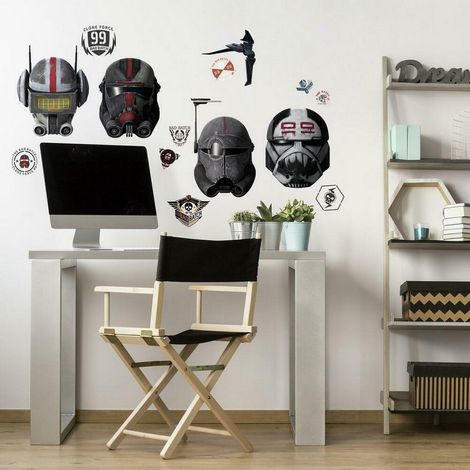 Stickers repositionnables Star Wars série Bad Batch casques (1/4)