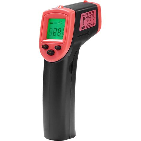 Thermomètre infrarouge portatif sans contact HW600 avec écran LCD, thermomètre industriel numérique IR, pyromètre laser, -50600°C/-581122°F (PAS pour les humains), batterie non incluse (1/5)