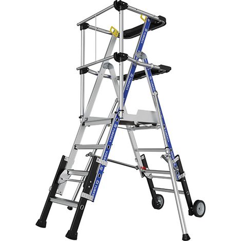 Teleskopische Podestleiter 3 bis 4 Stufen - Max. Arbeitshöhe 2.95m - 2272950