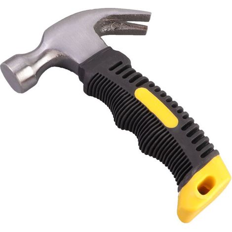 Mini Marteau de Coffreur en Acier Marteau Court Multifonctionnel Marteau Charpentier Avec Poignée Antidérapante Mini Marteau à Griffes Utile pour Entretien, Bricolage, Menuiserie Jaune 16.2cm,ll (1/5)