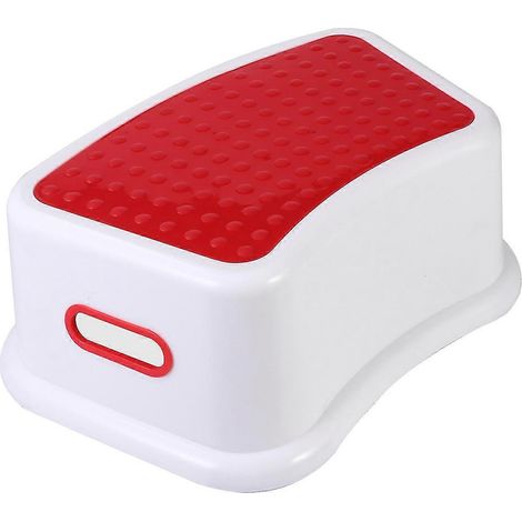 Tabouret multifonctionnel en plastique, petit tabouret léger et portable pour bébés et enfants (rouge) (1/3)