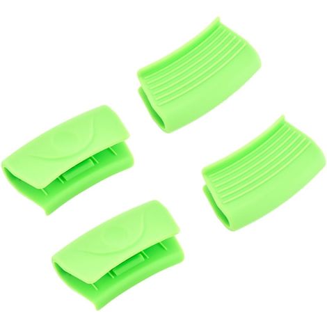 4 pièces couvre-poignées de casserole en silicone, anti-chaleur, résistants à la chaleur, vert. (1/5)