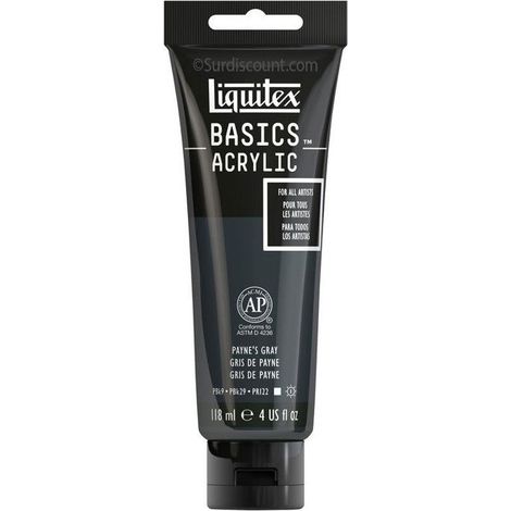 Peinture Acrylique en tube gris de payne 118ml - Liquitex Basics