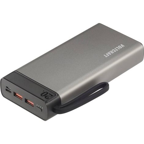 VOLTCRAFT PB-20-PD3.0 Power bank 20000 mAh Consegna di potenza 3.0 LiPo Grigio-Nero Indicazione di stato