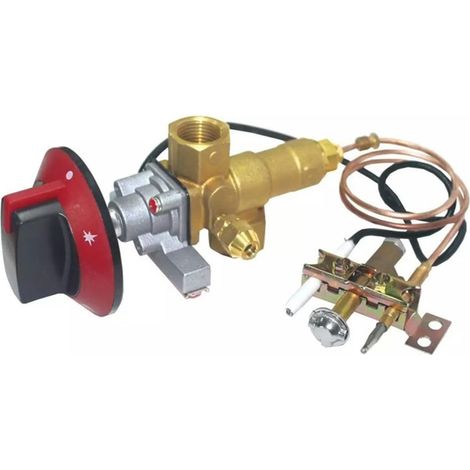 100000BTU LPG/NG Brûleur pilote de soupape d'admission de cuisinière à gaz avec thermocouple M10 x 1 de 0,9 m et fil d'allumage avec bouton complet (1/5)