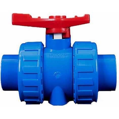 BEBUSINGOTO 2-Wege-PVC-Kugelhahn zum Quellschweißen (Kleber) und BSP (Gewinde) für den Anschluss einer Wasserversorgungsleitung, DN32 (40 mm)