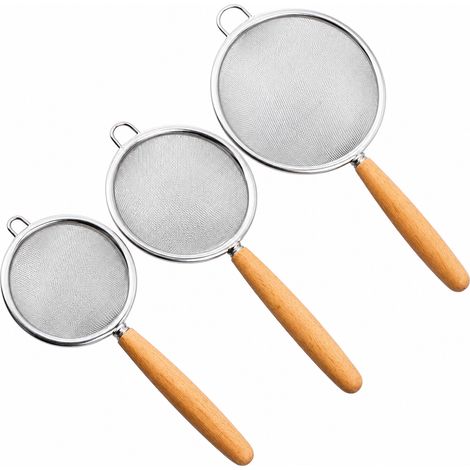 Écumoire en acier inoxydable à manche en bois, diamètre 7 cm (1/5)