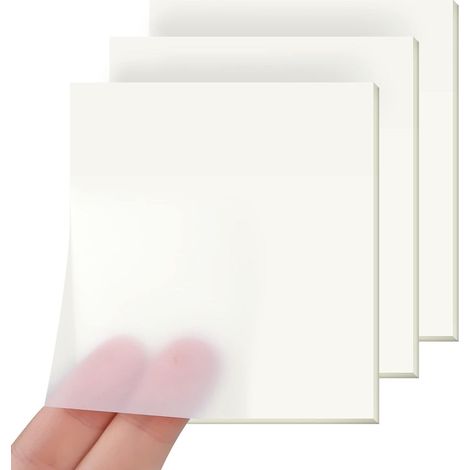 100 blocs-notes adhésifs transparents, imperméables et repositionnables, pour le bureau, l'école, les étudiants, la lecture et l'apprentissage (76 × 76 mm)