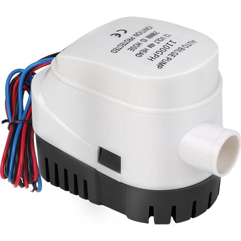 Pompe de Cale Automatique, 12V Pompe Automatique de Ponton pour Bateau, 1100GPH/ 70LPM Pompes de Cale avec Interrupteur à Flotteur, Pompe à Eau Liquide Automatique pour Bateaux Piscines(Noir) (1/5)