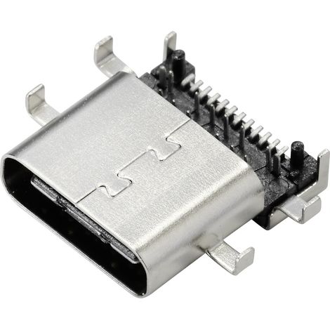 TRU COMPONENTS USB 3.1 Typ C Einbaubuchse Buchse, Einbau horizontal    Inhalt: 1 St.