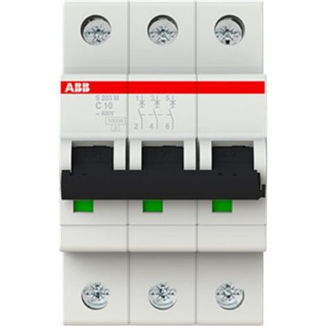 [NEUWERTIG] B-Ware ABB Leitungsschutzschalter Sicherungsautomat S203M C10 3polig Stromkreis AC/DC (1/2)
