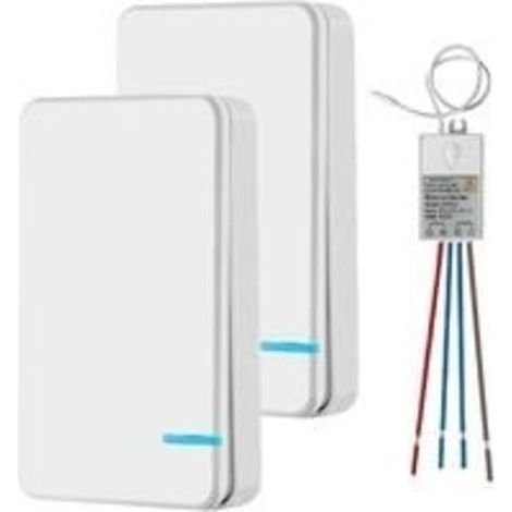 Mini interrupteur sans fil avec récepteur et affichage LED - Pour extérieur 400 m et intérieur 40 m - Mise en marche / arrêt rapide - Sans installation de câble - RF 433 MHz (1/3)