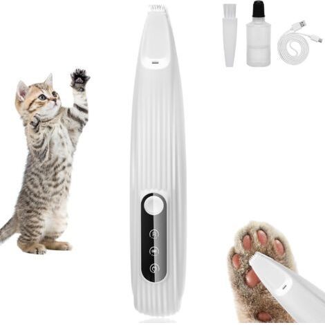 (White) Dog Hair Trimmer Shaver, Dog Hair Trimmer, Cat Hair Trimmer, Cat Hair Trimmer Shaver with LED Light, Low Noise, for Pets Paw Eyes Ears Face Rump (1/5)