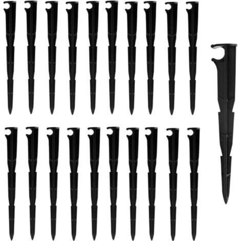 Pr 50 Pieces Irrigation Drip Holder, Kalolary Tube Hose Holder 4/7 mm Vegetable Gardens Flower Beds Planting Tools Lawn Watering System Garden Supplies (Black, Thicken) (1/5)