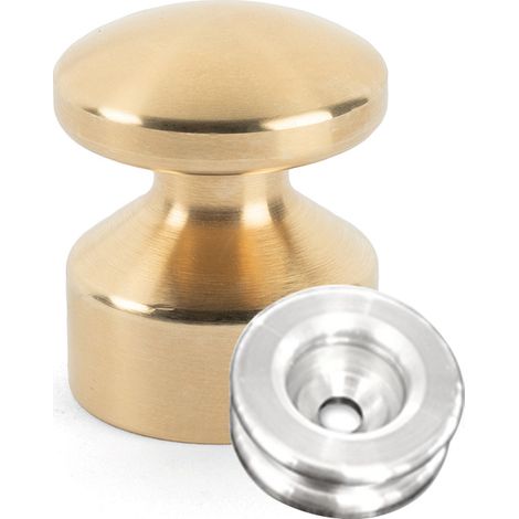 Kit de Fixation : Rondelle multi-matériaux Alu + Petite Patère convexe Laiton - L'Attachante (1/5)