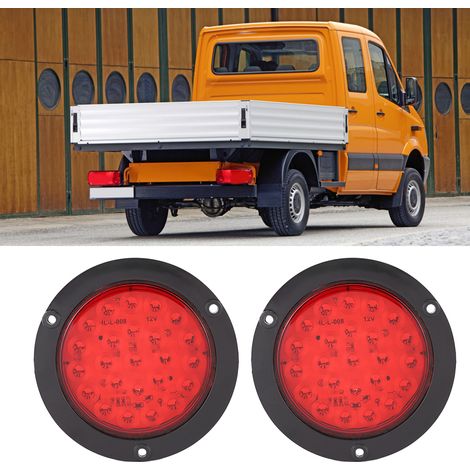 2 Stück 24 LEDs 4 Zoll wasserdichte runde Seitenmarkierungsleuchte aus Kunststoff für Anhänger und LKW (1/5)