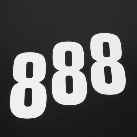 Aufkleber Lot Sticker Rennnummer Zahl acht 8 weiß 160x75mm für