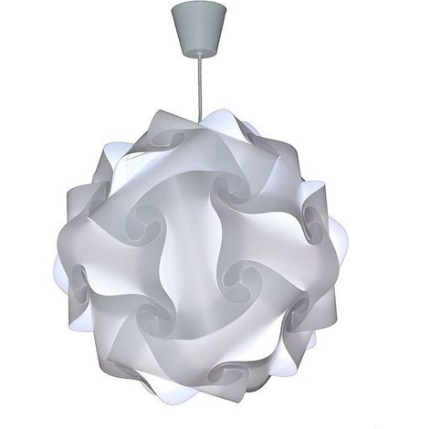 DIY Luminaire à Suspension - Lustre Chambre Prêt à Être Branché Abat-Jour à Suspendre au Plafond Pour Décoration Salon, Chambre Enfants, Ado, Adultes - Ø30 cm - Blanc