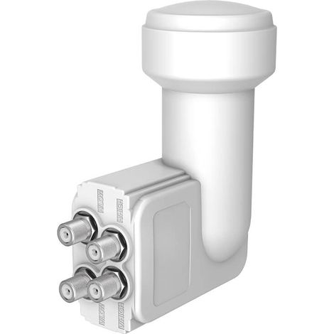 LNB quadruple universel - HAMA - Blanc - Bruit faible 0,3 dB - Protection intempéries