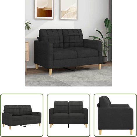 Canapé noir - Canapé à 2 places Noir 120 cm Tissu (1/5)