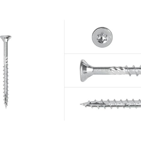 Spanplattenschrauben Verzinkt 4 x 55 mm Torx 20 Vollgewinde -
