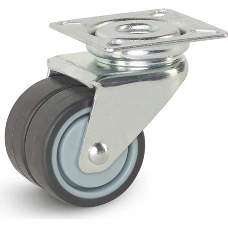 Roulette double - MESO - Platine - 50mm - 90kg (1/2)