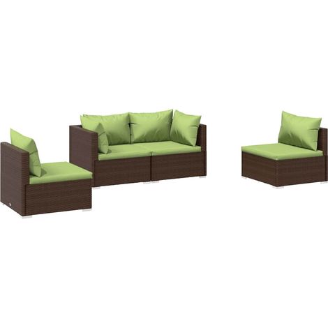 Maison Exclusive - 4-tlg. Garten-Lounge-Set mit Auflagen Poly Rat (1/5)