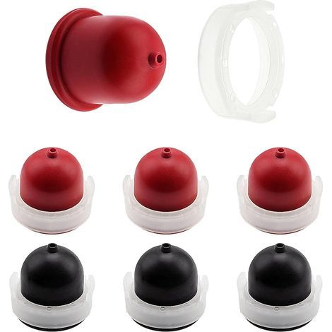 6 Pièces 694395 Poire D'amorce de Carburateur, Pompe D'amorçage Compatible avec Briggs & Stratton 496115 4180 5085 (Rouge + Noir) (1/5)