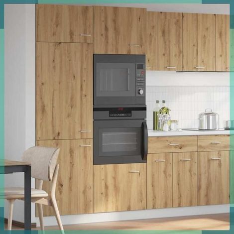 856129 Meuble à micro-ondes 'Lyon' Chêne artisanal 60 x 57 x 207 cm Bois d'ingénierie (1/5)
