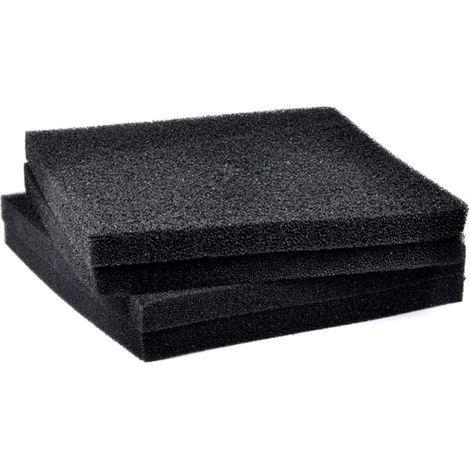 4pcs Filtre pour Aquarium, Mousse Filtrante Biochimique pour Filtre Aquarium à Poisson Noir 1 pcs (50 x 50 x 5cm,Gros Trou) (1/5)