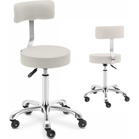 Sedia sgabello cosmetico con schienale su ruote fino a 150 kg WELLS beige (1/5)