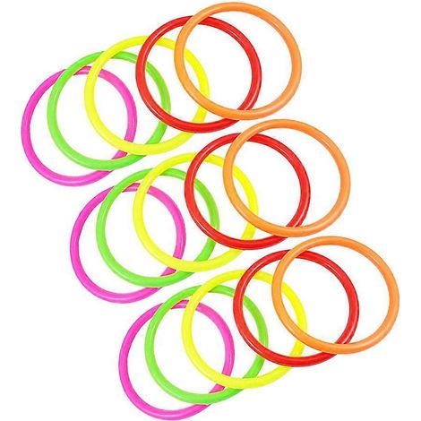 15 anneaux de lancer colorés de 15 cm pour enfants, anneaux en plastique creux (violet, vert, jaune, rouge, orange) (1/5)