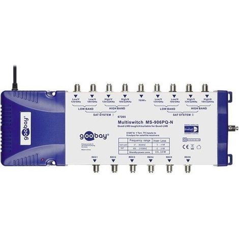 Multiswitch SAT - GOOBAY - MS-906PQ - 8x SAT - 1x Terr - 30 dB Gain
