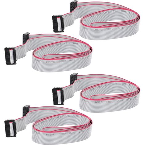 4pcs Câble à 16 Broches Idc Plat eur 2,54mm Pas, Fil Silicone Cuivre Réutilisable pour Pin Header et Débogueurs Numériques (1/5)