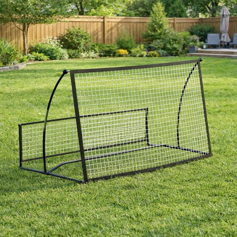 Filet de Rebond Football Portable 2-en-1, Double Face, avec Sac de Transport et Piquets de Sol, 200x94x122/52cm, Noir (1/5)
