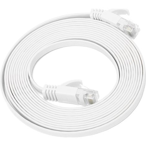 Câble Ethernet Plat CAT6 Gigabit 8 Fils Cuivre 3m pour Réseau Domestique (1/5)