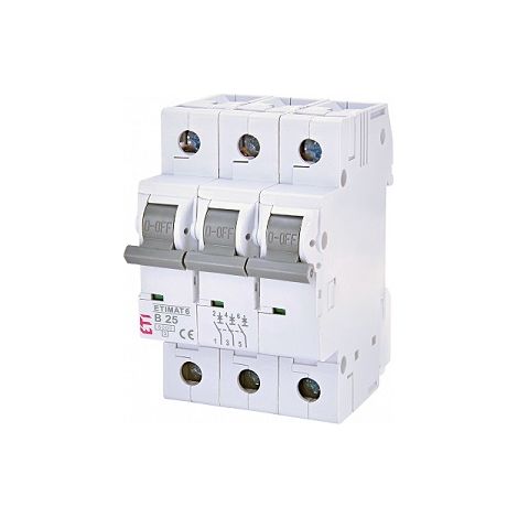 ETI Polam  Disjoncteur tripolaire B25 - 25A - 400V - Protection efficace - Installation facile