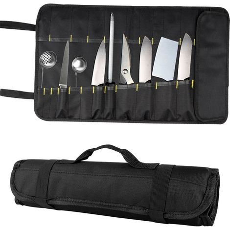 Schwarze, tragbare Aufbewahrungstasche für Picknickmesser und Werkzeug. (1/5)