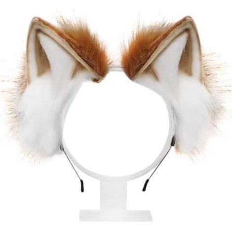Tierohren-Haarreif – Fuchs- und Katzenohren – braun – partytauglich (1/4)