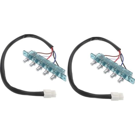 Lot de 2 interrupteurs à clavier pour hotte aspirante - Panneau de boutons à 5 touches pour hotte de cuisine - Pièces de rechange pour ventilateur d'extraction sous meuble (1/5)