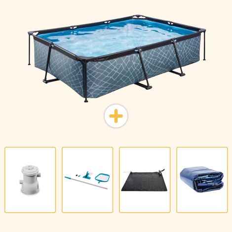 Exit-toys Piscine Exit Rectangulaire - Effet Pierre - 300x200x65 cm - 5-pièces  S235 (1/5)