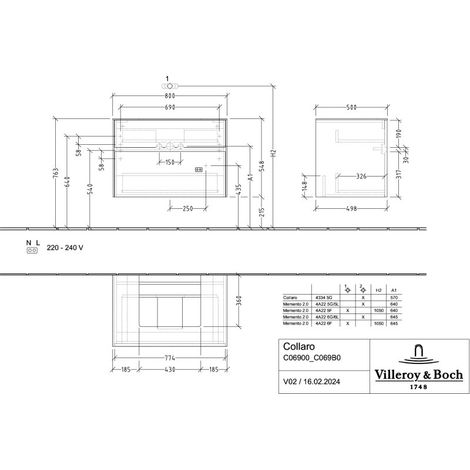 Villeroy & Boch C06900VM Lavabo US Collaro C06900 800x548