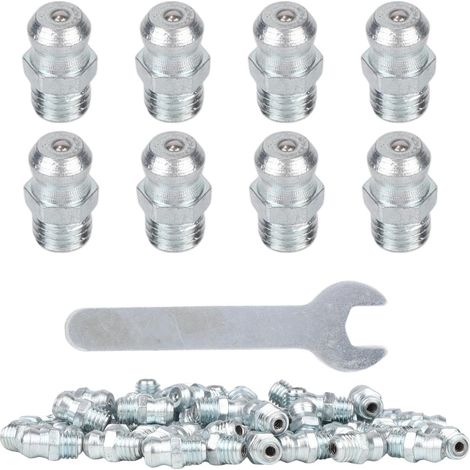 100pcs Raccords de Graisseur, 1/4-28 SAE Filetage Droit avec Clé pour Machines Automobiles et Équipements Industriels (1/5)