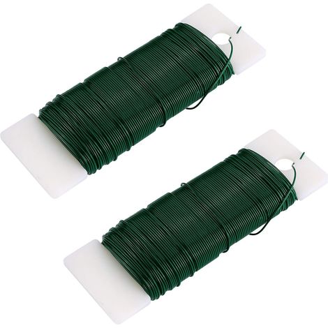 Green florist wire rolls, flexible paddle wire for DIY projects, Christmas garlands, wreaths, flower bouquets and floral arrangements (1/5)