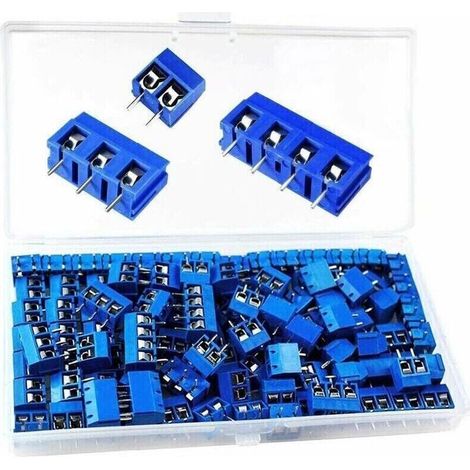 PCB Bornier 100 Pièces Bornier à Visser 5mm Bornier à Souder PCB Connecteur / Connector 2 broches/3 broches/4 broches Pour DIY Circuit Imprimé, (1/4)