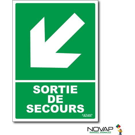 Panneau Sortie de secours en bas à gauche - Rigide A5 - 4600758